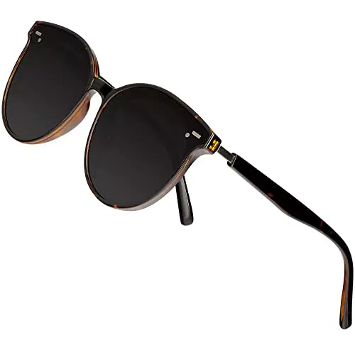 Retro Polarisierte Sonnenbrille von Arjien - UV400 Schutz, Vintage Runde Sonnenbrille aus Ultraleichtem TR90 Rahmen