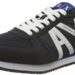 Armani Exchange Herren Sneaker mit seitlichem Logo, Navy & Weiß.