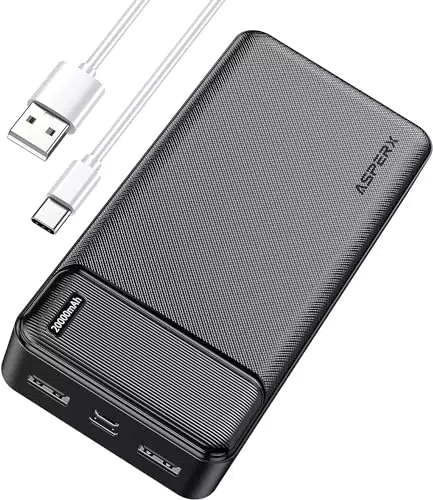 Power Bank AsperX 20000mAh mit Schnellladefunktion USB C - Externer Handyakku für iPhone, Samsung, Huawei, Xiaomi