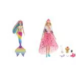 Barbie Dreamtopia Meerjungfrau mit Regenbogenhaaren - Prinzessinnen-Abenteuer Puppe