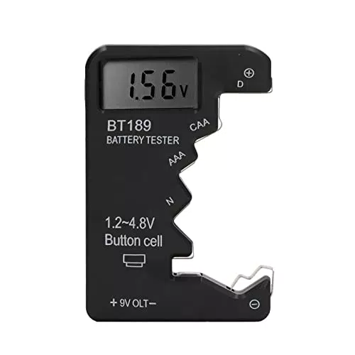 Batterietester für AA AAA 6F22 9 V 1.5 V Batterien mit LCD Display - Universell für Haushaltsbatterien