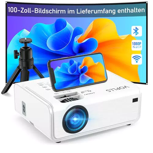 Beamer 4K Heimkino mit 18000 Lumen und 5G WiFi - Projektor für TV-Box/PS5/iOS/Android