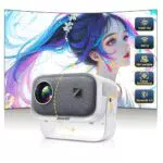 Beamer±360° Rotating Mini Beamer Jimveo Sky Beamer 1080P Full HD 12000L WiFi6 Bluetooth Projektor Unterstützt 4K Heimkino 300'' Display mit TV Stick/iOS/Android/USB