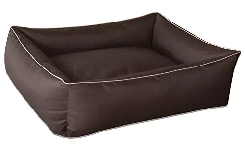BedDog Hundebett MAX - Hundekissen mit abziehbarem waschbarem Bezug - Hundekorb für mittelgroße Hunde - Braun