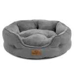 Bedsure Katzenbett waschbar Bettchen - 51x48x15cm Katzen Bett grau mit zweiseitig Innenkissen Katzenschlafplatz für Katzen oder kleine Hunde
