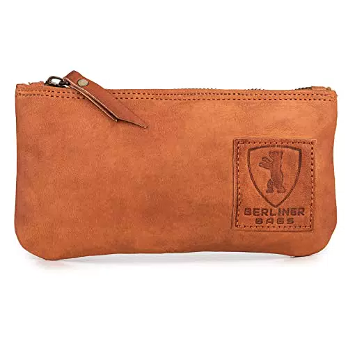 Berliner Bags Vintage Leder Federmäppchen Etui für Stifte - Braun