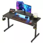 Gaming Schreibtisch mit LED Beleuchtung und Zubehör - Schwarz