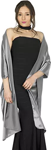 Schwarzer Schal aus Satin für Hochzeit und Abschlussball