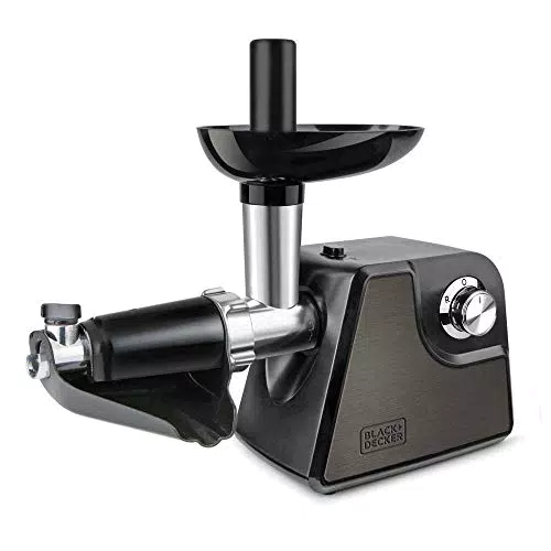 Black+Decker Fleischwolf BXMMA1000E 1000W Leistung Edelstahl Aufsatz für Tomatensauce und Wurstzubehör