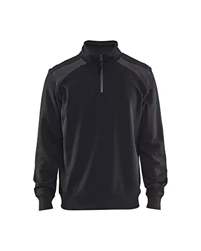 Blaklader Sweater mit Half-Zip - Schwarz/Dunkelgrau