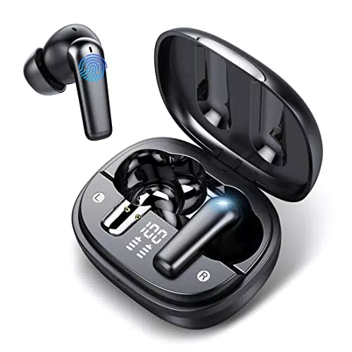 Kabellose Bluetooth Kopfhörer mit 4 ENC Mic und IPX7 Wasserschutz - Hochwertiger Sound und lange Akkulaufzeit