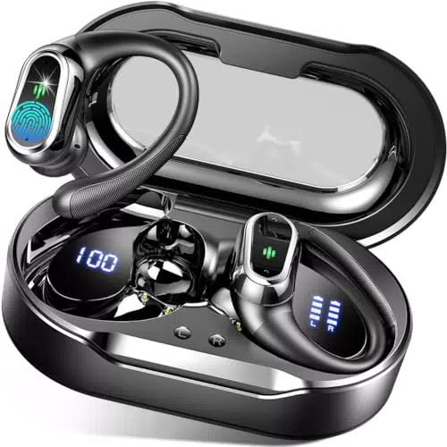 Kopfhörer Kabellos Bluetooth 5.3 mit ENC Mic, 50H Spielzeit, Tiefer Bass, IP7 Wasserdicht, LED-Anzeige, USB-C, Touch Control