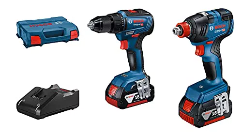 Bosch Professional 18V Akku Drehschlagschrauber GDX 18V-200 und Akku-Bohrschrauber GSR 18V-55