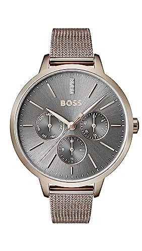 BOSS Damen Quarz Uhr mit Edelstahlarmband