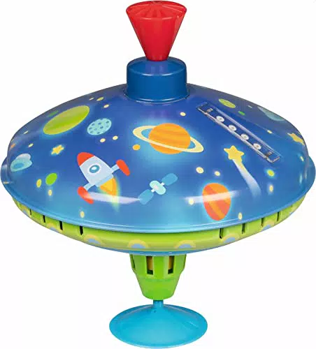 LED Brummkreisel Weltall Ø 18,5 cm H= 21 cm - Blech und Kunststoff