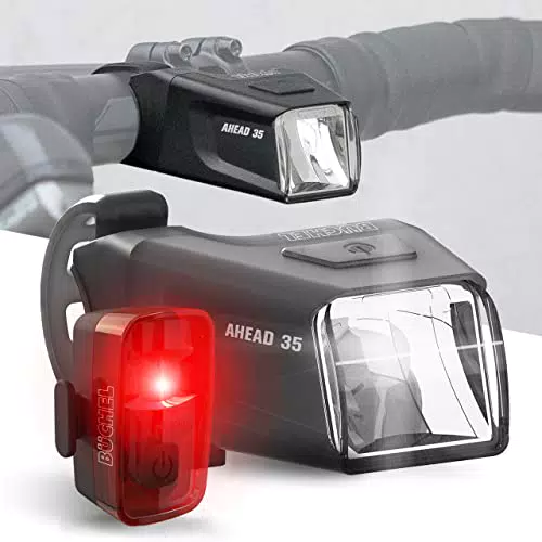 Fahrradlichter Set von Büchel | Aufladbares LED Fahrradlicht für vorne und hinten | StVZO zugelassen