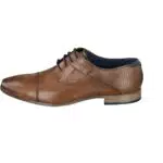 Bugatti Business Halbschuh aus Glattleder, Derby mit Querkappe und geprägtem Schaft