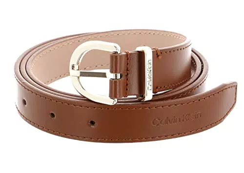 Calvin Klein Damen Gürtel Ck Must Metal Loop Rnd Belt 2.5 cm Ledergürtel