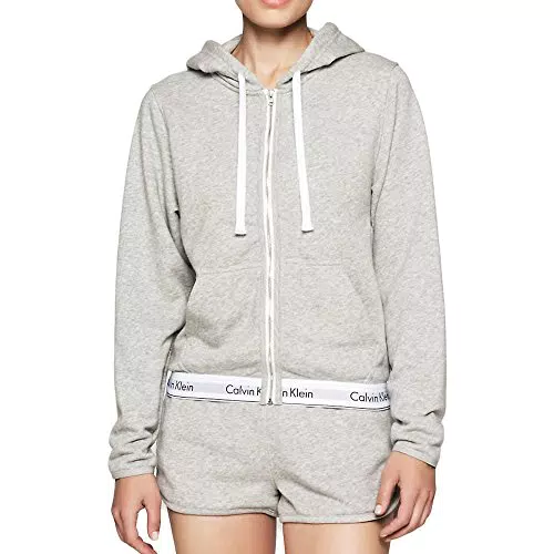 Calvin Klein Damen Hoodie mit durchgehendem Reißverschluss und Kapuze
