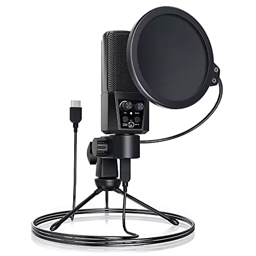 USB Kondensator Mikrofon für PC und Podcasting mit Nierencharakteristik und Ständer