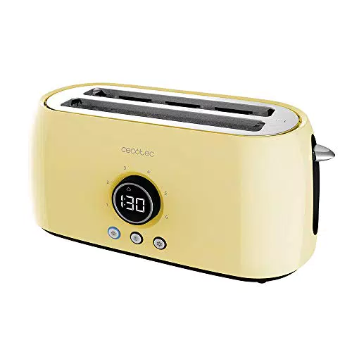 Cecotec Digitaler Toaster ClassicToast 15000 - 1500 W, 4 Scheiben, 2 Langschlitze, 3 Funktionen