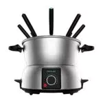 Cecotec Elektrisches Fondue aus Edelstahl für 8 Personen - Einstellbare Temperatur, 1000 W, mit 8 Spießen - Für Käse, Schokolade und Öl.