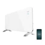 Cecotec Heizkonvektor Ready Warm 6750 Crystal Connection - 2000 W, WiFi, Thermostat, Timer, Bodenständer - Badezimmer geeignet (IP24)