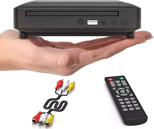Mini DVD Player für TV mit HDMI/AV Ausgang und USB Eingang - HD 1080P Upscaling, Alle Regionen frei - Fehlerkorrektur - PAL/NTSC System - DVD CD Player