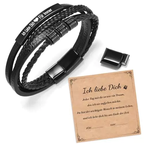 Armband Herren Lederarmband mit Gravur - Persönliches Geschenk für Ihn