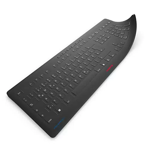 CHERRY Stream Protect Membrane - Hygienischer Silikon-Tastaturschutz - Desinfizierbare Membran für Stream Tastaturen - Deutsches Layout - Schwarz.