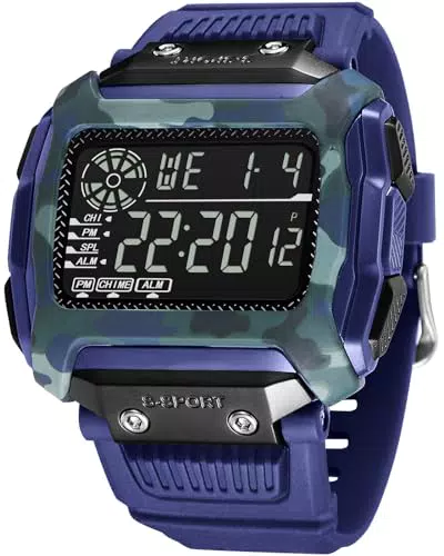 CIVO Herren Militär Digitaluhr Wasserdicht Sportuhr mit LED-Anzeige