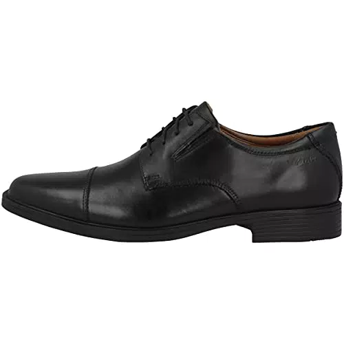 Clarks Herren tilden kasket Derby, Schwarzes Leder