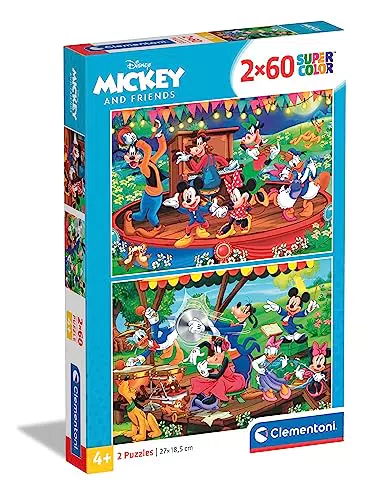 Clementoni Supercolor Mickey & Friends - Kinderpuzzle mit besonderer Leuchtkraft