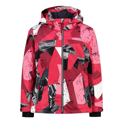 CMP Kinder Kapuzenjacke mit Druckknöpfen - Fuxia-Anemone-Glanz
