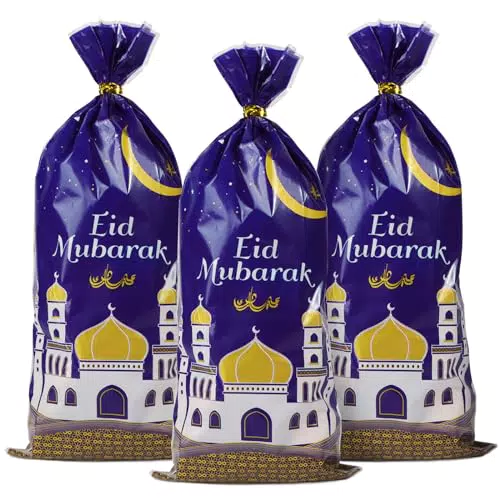 Ramadan Geschenktüten Eid Mubarak - Cellophantüten mit Twist Krawatten