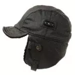 Comhats warme Trappermütze mit Kunstleder Hut Unisex Fliegermütze Fellmütze Erwachsenen für Herren Schwarz 62C