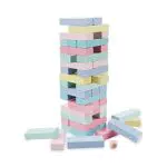 Holz Wackelturm Stapelspiel - Klassisches Lernspielzeug für die ganze Familie