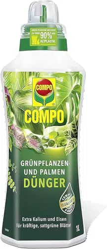 COMPO Grünpflanzendünger und Palmendünger - Spezialflüssigdünger für Zimmer-, Balkon- und Terrassenpflanzen - 1 Liter