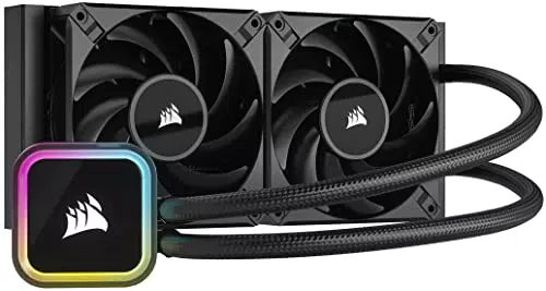 Corsair iCUE H100i RGB Elite CPU-Flüssigkeitskühler mit 16 Dynamischen RGB-LEDs und 240-mm-Radiator