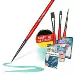 CreaTek - Premium Acryl Pinselset aus Deutschland - 4 hochwertige Rund- und Flachpinsel