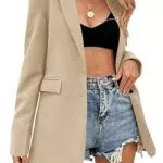 Eleganter Damen Oversized Blazer mit Langarm und Zweireihigem Reverskragen