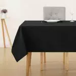 Deconovo Lotuseffekt Tischdecke Wasserabweisend 130x160 cm - Schwarz