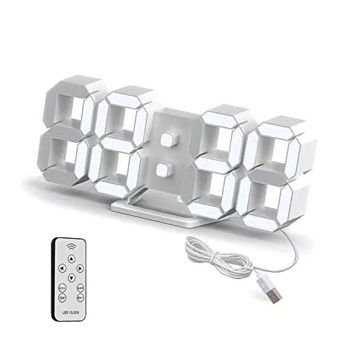 LED Digital Wecker 3D Uhr mit Snooze-Funktion und Fernbedienung