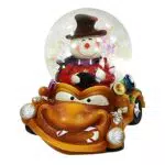 Dekohelden24 Kinder-Schneekugel mit lustigen Cars und Schneemann