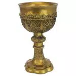 Goldener Artuskelch Gotische Skulptur - Design Toscano, 12,5 x 12,5 x 23 cm