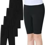 Domee Mädchen Leggings Sommer Radlerhose 4er-Pack Schwarz - Größe 122-128