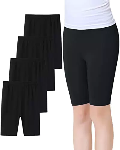 Domee Mädchen Leggings Sommer Radlerhose 4er-Pack Schwarz - Größe 122-128
