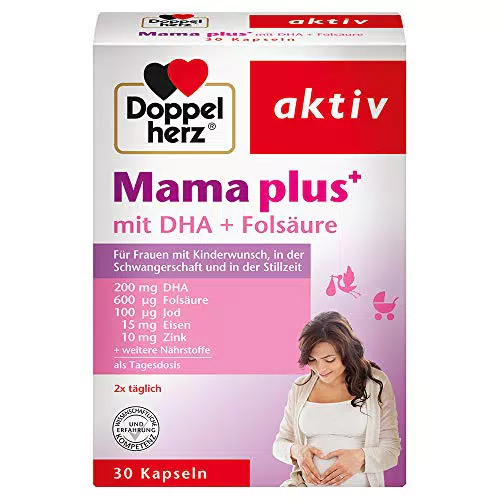 Doppelherz Mama Plus mit DHA und Folsäure - Nährstoffe für Frauen mit Kinderwunsch, Schwangerschaft und Stillzeit