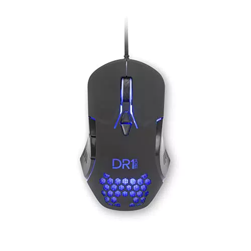 DR1TECH Guardian Gaming Maus Mit Kabel - 7 Tasten Für Bis Zu 3200 DPI - Leichtes Und Strapazierfähiges Design - Ergonomische Gaming Maus Für PC/PS4/XBOX