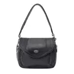 DreiMaster Schultertasche aus Leder Damen - Schwarz